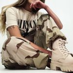Y2K Women’s Cargo Combat Trousers in Desert Camo Medium Regular Green Photo 2