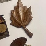 The Moon Lot Of 3 Brooch Pins Vintage - Modern Cow Jumping - Handmade Wood Leaf Photo 6