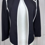 Kasper  Black White Trim Blazer ClassicWardrobe QuietLuxury OfficeCore Workwear 8 Photo 0