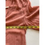 ZARA  Button-Down‎ Blouse Tie-Front Long Sleeve Textured Salmon Pink M Photo 2