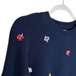 Madewell mile(s)  Confetti Floral Embroidered Mainstay Sweatshirt Size Large Blue Photo 3