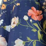 Eliza J Floral Chiffon Surplice Asymmetric Midi Dress Navy Size 8 NWT Photo 9