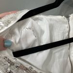 Majorelle NWOT  Ash White Silver Sequin Mini Dress Long Sleeve Size Small Photo 5