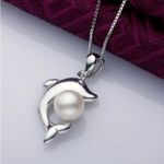 VIKI LYNN Dolphin Necklace Pearl Pendant 5 Photo 3