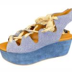 See By Chloe See By Chloé Denim Lace-Up Platform Sandals Size 37 / 6.5 NIB Edna Style Photo 0