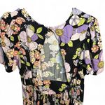 AFRM Jamie Print Open Back Maxi Dress Noir Summer Bouquet Floral Sz Small Purple Photo 6