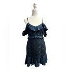 Twosisters the Label Lizzie Ruffle Off Shoulder Mini Dress Steel Blue 6 Photo 3