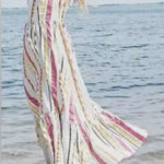 J.Crew  Tiered midi dress in seersucker ribbons Summer Fun Rainbow Stripe 0. E10 Photo 0