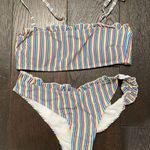 SheIn NWOT frill multicolor stripe bikini set s Photo 0