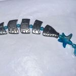 Boho Fish and Sea Theme Glass Bead Bracelet Silver Photo 6