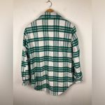 Joie  Plaid Flannel‎ Green and White Wool Blend Shacket Jacket Women's Medium Photo 3
