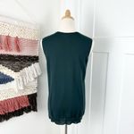 Akris Punto  Wool Knit Tank Top Dark Green Sz 10 Sleeveless Stretch Photo 4
