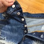 Levi's Levi’s 501 Size 29 Button Fly High Rise Jean Shorts Raw Hem Blue Distressed Photo 1