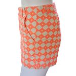 STYLUS Neon Orange Beige Embroidered Geo Twill Shorts Size 12 Photo 2