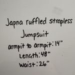 Japna  Jumpsuit Size L Striped Blue/White Strapless Trendy Wide‎ Leg Palazzo Photo 5