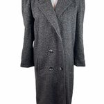 New York Girl Long Peacoat Black White Size 8 Photo 11