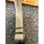 Dame Genuine Snakeskin Women's Yellow Belt Deco Gold Silver Hook Buckle Brown Photo 5