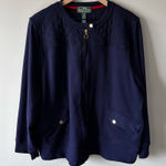 Ralph Lauren Lauren Active  Sweater Size 3XL Navy Full Zip Long Sleeve Photo 0