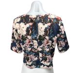 Forever 21 Women's Multicolor Floral Short Sleeve Cropped Blouse Top Size S Photo 1