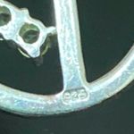 Vintage Sterling Silver 925 Inverted Peace Sign Peridot Birthstone Pendant 3g Photo 7