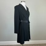 Adrianna Papell Sequined Long Sleeve Tuxedo Sheath Cocktail Dress Black Size 6 Photo 1