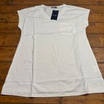 Sampel White V Neck Pocket T Shirt Dress Womens Size S Basic Tunic Photo 0