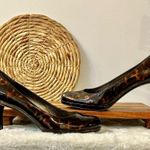 Stuart Weitzman Tortoise Shell Platswoon Patent Leather Platform Heels Size 9.5 Photo 2