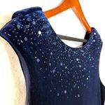 VTG JR. Nites 12P Maxi Dress Velvet Dreamy Blue Sequin Formal Prom Wedding 90s Size 12 Photo 2