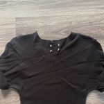 Free People X Vintage Souls Black Hibiscus Maxi Dress Waffle Knit Split hem Photo 6