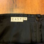 EAST Wool skirt 14 Black Cream Embroidered Design on bottom Fringe Zip Closure Photo 3