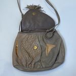 Sharif Crossbody Purse Snap Closure Tassel Leather Snakeskin EUC Gray Beige Photo 2