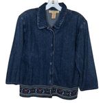 Vintage‎ Telluride Embroidered Denim Jacket Blue Size 10 Photo 0