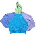Teddy Fresh  Colorblock Sherpa Hoodie Pastel Cotton Lined SZ M Anime Streetwear Photo 0