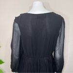 Pretty Angel  Rose Black Pleated Silk Dress Photo 8