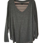 Ava & Viv  Womens Gray Knit Long Sleeve V-Neck Top Size 2X Photo 0