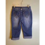 Cato Light Wash Low Rise Denim Cuffed Capris Size 6 Photo 3