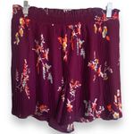 Ann Taylor Ann Taylor Factory Womens Shorts Sz 6 Maroon Floral Burgundy Pleated Dress Photo 1