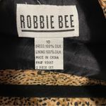 Robbie Bee Vintage 100% Silk Midi Dress Brown Animal Print Sleeveless Size 10 Photo 8