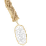 Kendra Scott  Rayne Two Tone Gold and Silver Filigree Long Pendant Necklace  Photo 1