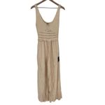 Lulus Crochet Knit Maxi Dress Cream Sleeveless Boho Beach Vacation XS Photo 4