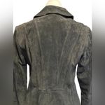 Isaac Mizrahi  Live! Size 6 Black Suede Motorcycle Jacket Floral Printed Lining Photo 5