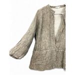 Eileen Fisher XL Organic linen jacket patch pockets boxy fit Flax Cardigan Top Photo 1