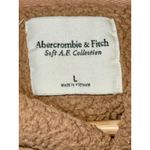 Abercrombie & Fitch  Soft AF Tan Faux Fur Sherpa Hoodie Teddy Sweatshirt Womens L Photo 2