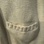 L.L. Bean Womens Zip Up Cardigan Sweater Knit‎ Large White Cotton Photo 4