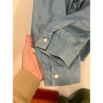 Loft  Ann Taylor Chambrey Ruffled Button Down Blouse L Business Casual Officewear Photo 5