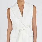 DISSH Sloan White Sleeveless Linen Blend Vest US 4 AU 8 NWT‎ Photo 0