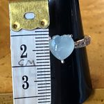 Genuine Aquamarine Sterling Silver Heart Ring Size 9 Photo 6
