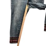 Jones Studio Capri Jeans 10 Blue Embroidered Cottagecore Boho Bohemian Hippie Medium Wash Photo 13