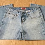 Juniors/Womens NOBO Rhinestones Jeweled Stretchy Distressed Capri Jeans Size 3 Blue Photo 3