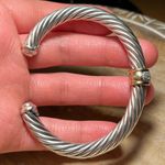 David Yurman Cable Station Bracelet Sterling 18K Yellow Gold & Pavé Diamonds Photo 9